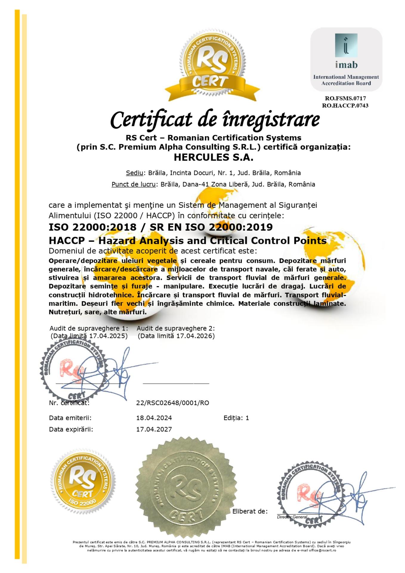 ISO 22000 – Free Zone